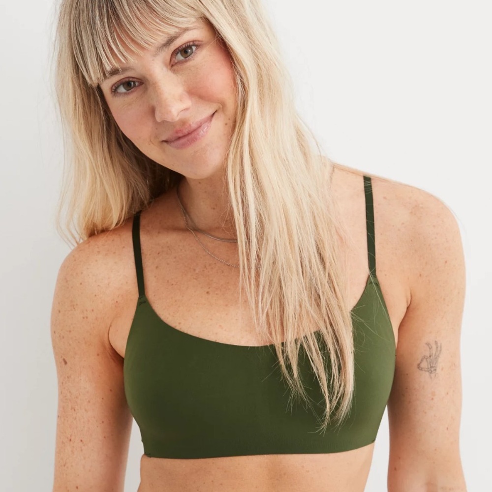 Aerie SmoothEZ Dark Green Wireless Bra
